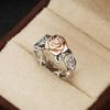 Sanjie Wish 14k Rose Gold Plated Floral Retro Engagement Ring with 925 Silver.