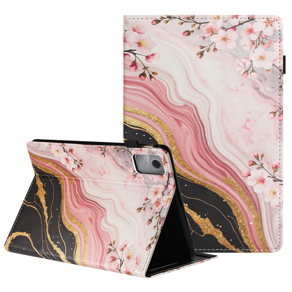 For Lenovo Tab M11 Tablet Case Litchi Texture Pattern Printing Leather Cover Auto Sleep/Wake with Card Holder