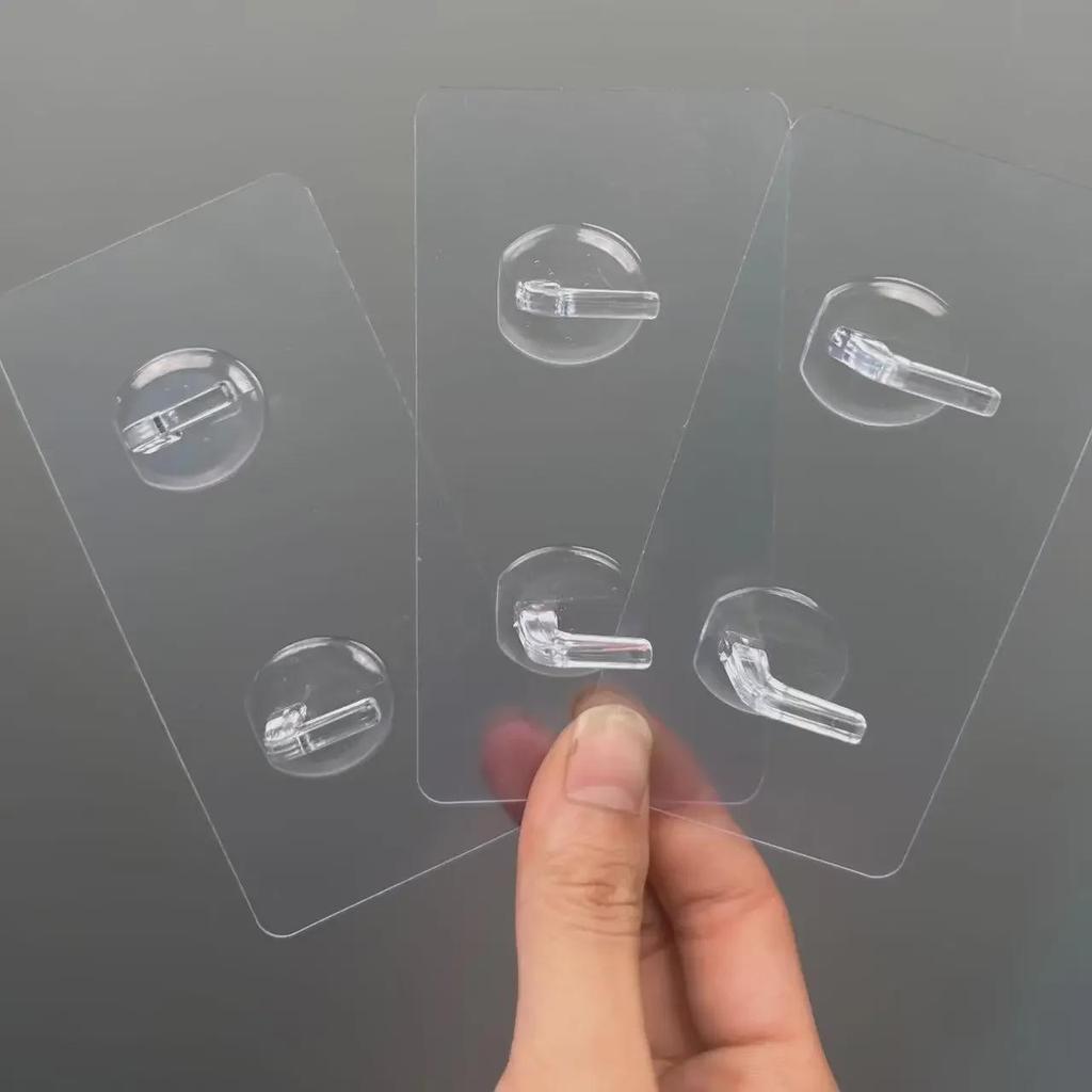 Transparent Double Hook for Bathroom and Bedroom – Adhesive, Punch-Free Design
