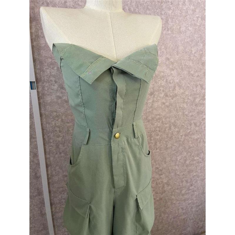 High Street сексуальные комбинезоны с открытыми плечами женские без бретелек пуговицы Y2k брюки-карго женские корейские карманы дизайн повседневный комбинезон