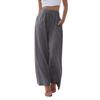Large Size Trousers Women's Cotton Linen Pants Elastic Waist Loose Casual Pocket Drawstring Wide Leg Pants
