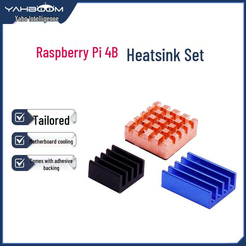 Raspberry Pi 4 Model B Aluminum Heatsink Set with Adhesive - 3 Pieces