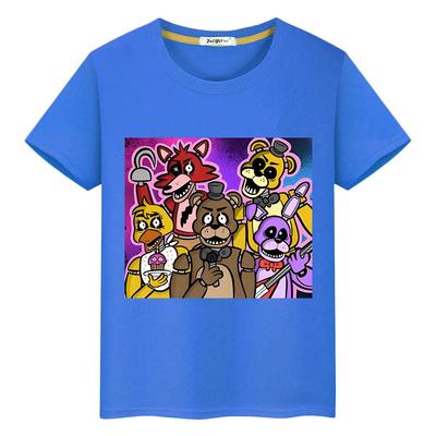 Летние футболки с принтом FNAF в стиле аниме, летняя футболка из 100% хлопка, повседневная короткая футболка для мальчиков y2k, цельные топы с изображением медведя и кролика, кавайные топы, детская одежда для девочек