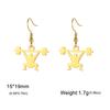 Cazador Gold Color Weightlifter Drop Earrings for Women Men Fitness Exercise Stainless Steel Jewelry Earrings 2026 Trend Gift