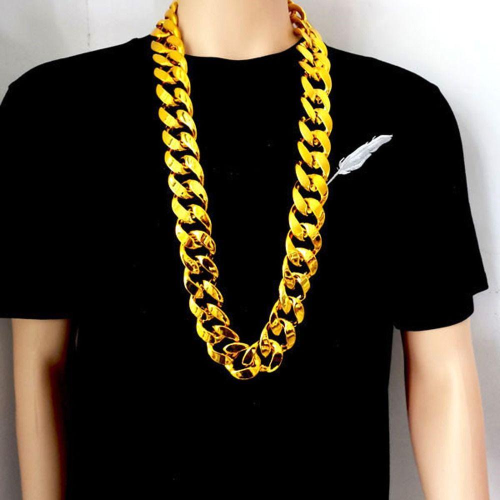 Chain Gold Plated Sweater Chain Punk Thick Chain Necklace Fashion Jewelry Men Exaggerated Necklace