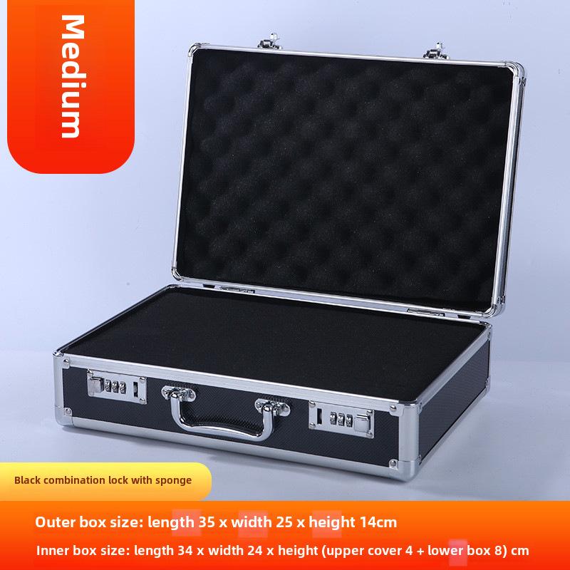 Портативный ящик для инструментов из алюминиевого сплава с замком для хранения оборудования, документов и наличных денег