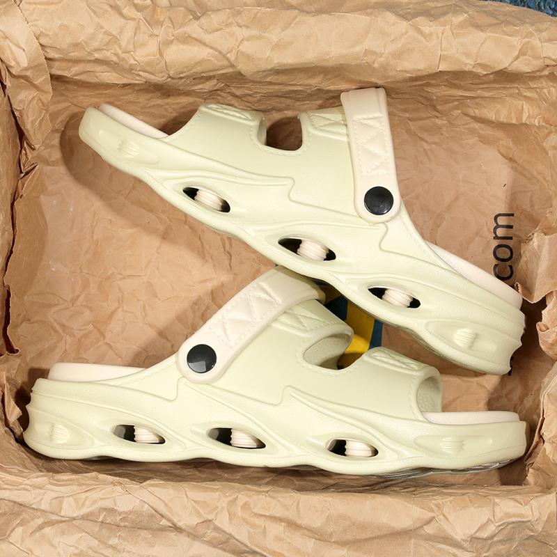 Мода 2025 Новые мужские массажные тапочки Домашние уличные сандалии Пляжные удобные мягкие шлепанцы Клоги Повседневная обувь Мужчины Женщины Домашние тапочки