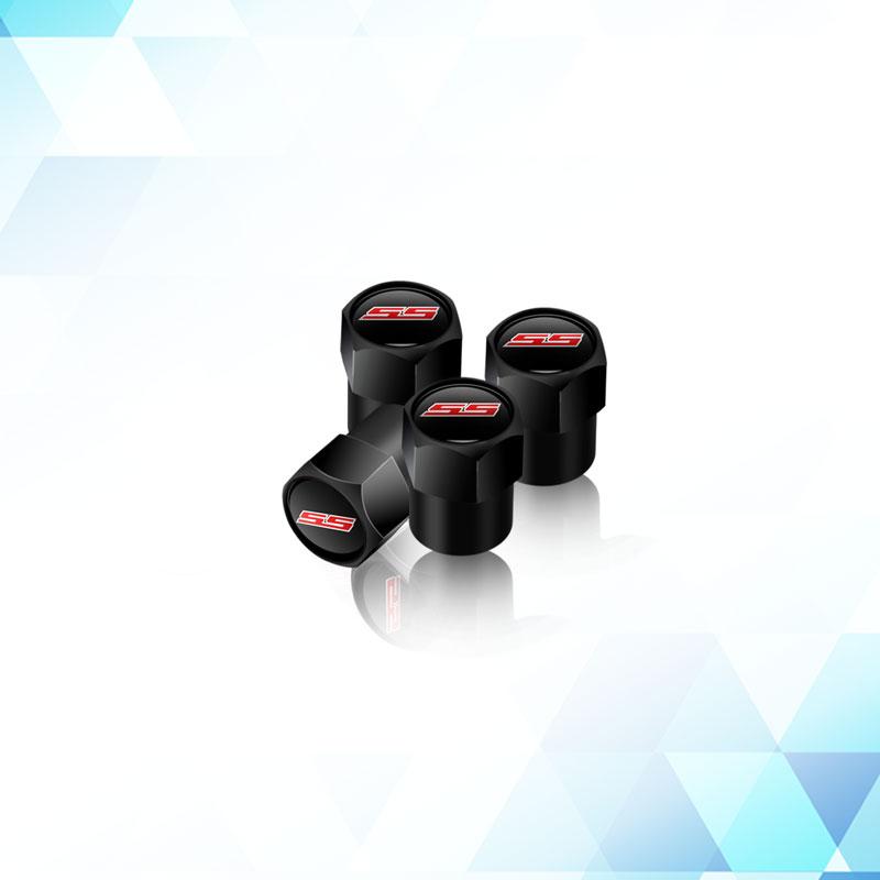 BSQGD1 SS Logo Emblem Metal Car Tire Valve Stem Cap Tire Wheel Stem Air Valve Caps For Chevrolet Sport Cruze Camaro Captiva Aveo 4Pcs