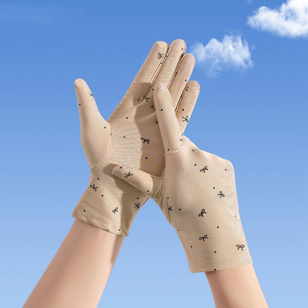 Abrasion-resistant Summer Bow Pattern Driving Gloves Sun Protection Mittens Outdoor Sports Gloves