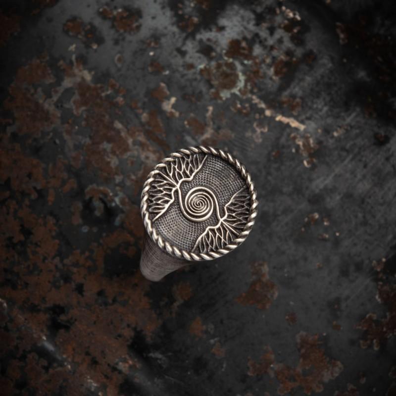 Adjustable Open Ring Men Women Vintage Tree Of Life Design Plated Geometric Leaf Band Minimalist Unique Jewelry