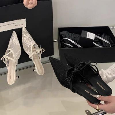 Мода 2025 Новый Модный Дизайнер Летние Женские Мюли Шлепанцы Модные Мелкие Квадратный Носок Зебра Слайды Повседневные Уличные Офисная Леди