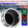 1Pcs 14LED RGB Recessed Stainless Steel Cup Holder For Car RV Truck Marine Boat