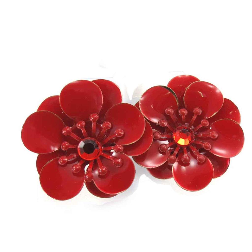 Les Trésors De Lily [J8671] - Красные дизайнерские серьги «Флора»