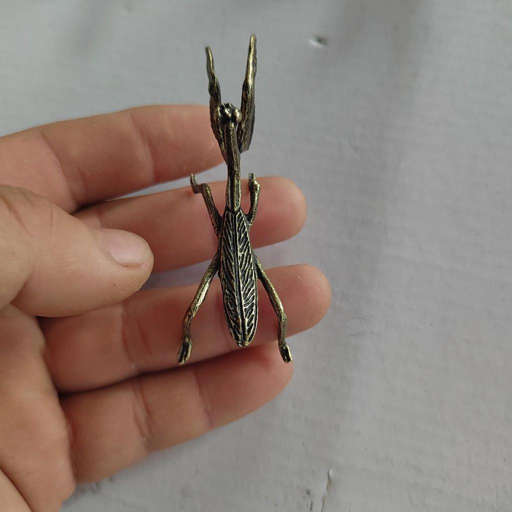 Brass Insect Tea Pet Ornaments: Mantis, Bee, Cricket, Ant, Cockroach, Beetle