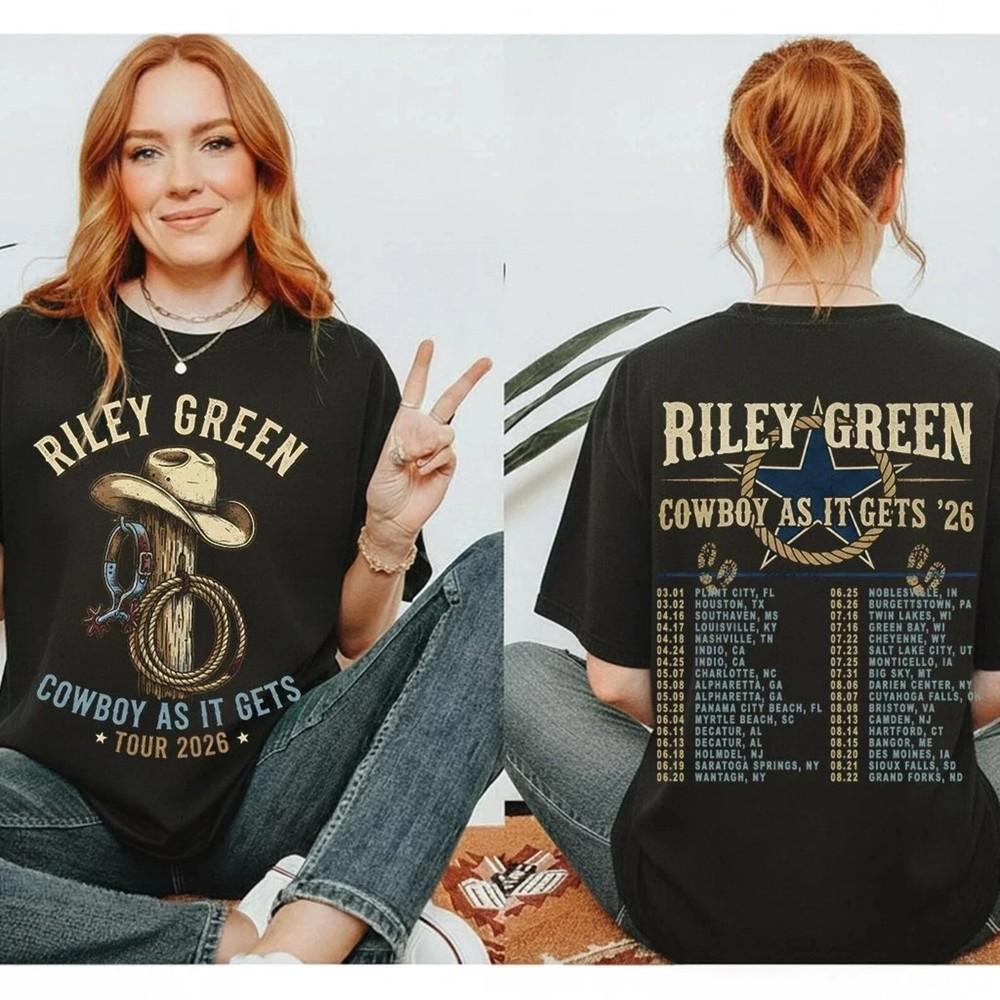 Унисекс Футболка Riley Green Cowboy As It Gets Tour 2026 Унисекс Футболка