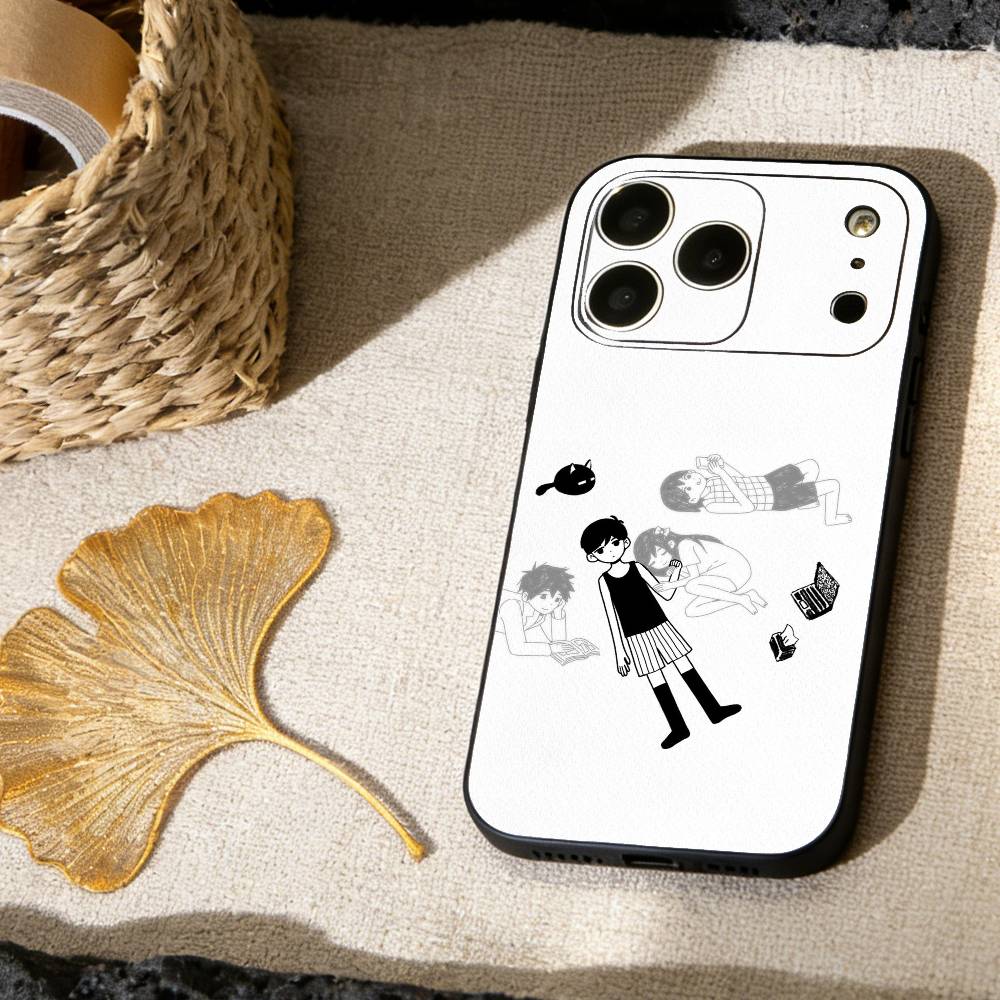 Классический чехол для телефона Omori для iPhone 17, 16, 15, 14, 13, 12, 11 X XR Plus, Других моделей Мягкий черный чехол