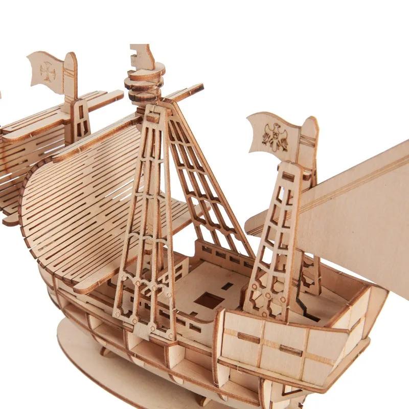1шт 3D парусник деревянная головоломка сборка модель головоломка DIY деревянные поделки 3D головоломка подарки настольное украшение