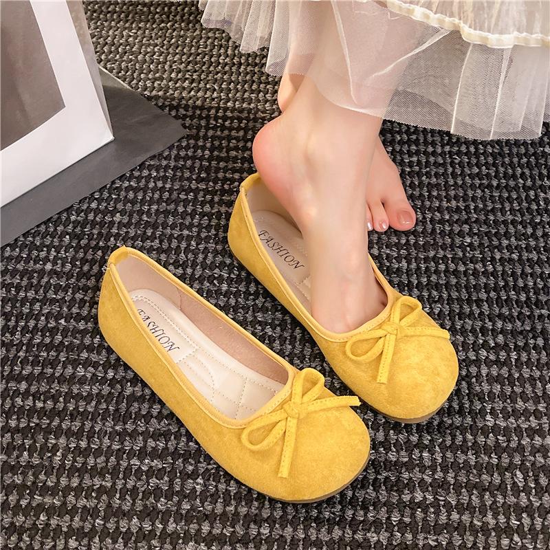 Fashion Large Size Women Flats Fashion Shallow Slip On Ladies Elegant Ballerinas Shoes Soft Suede Loafers Outdoor Casual Mary Jane Shoes