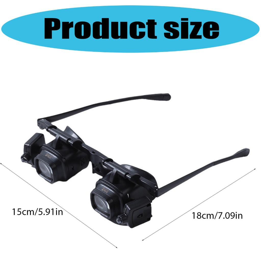 Practical LED Magnifying Glasses Headband Reading Magnifier 2.0X To 24.0X for Jewelers Sewing Crafts and Hobbies