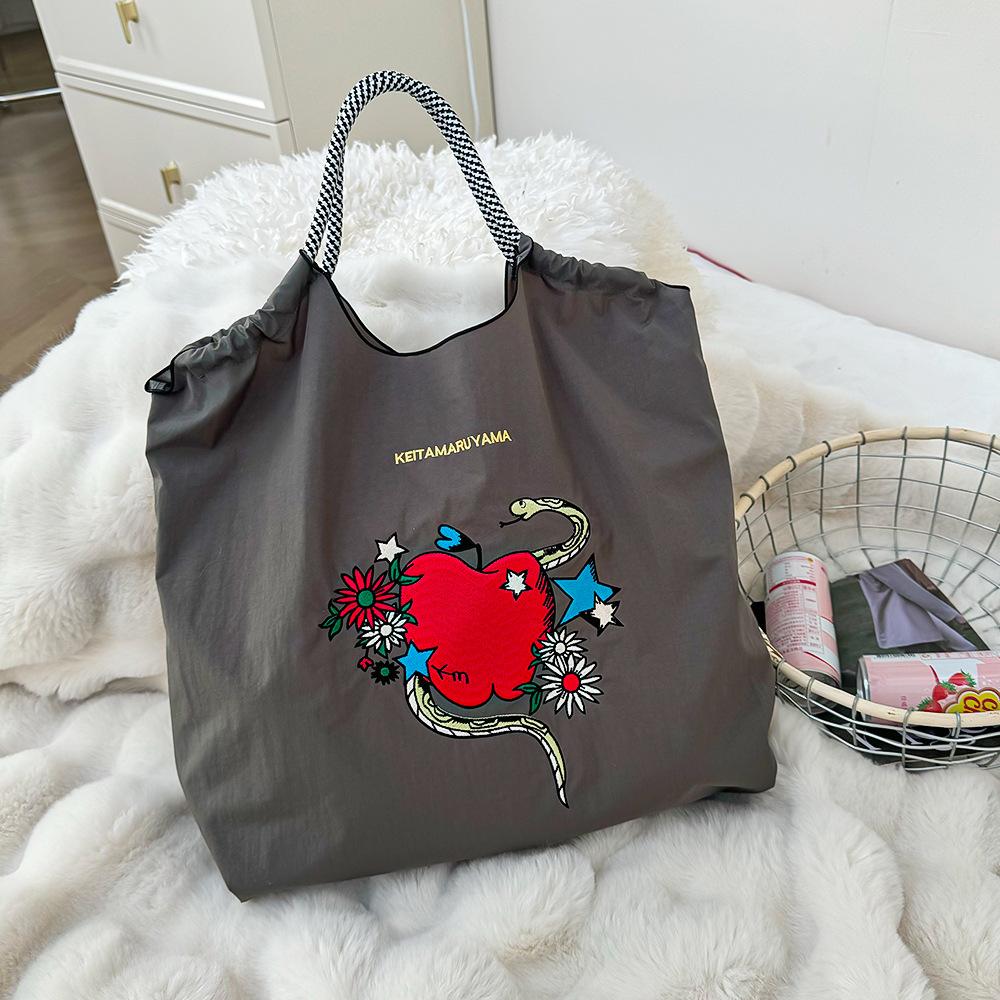 Embroidery Shopping Bag Women'S Fashion Niche Large Capacity Shoulder Bag Tide