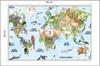 Photomural Watercolor World Map Self-Adhesive Mural 90x60