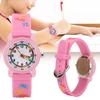 Детские водонепроницаемые часы с рисунком из мультфильма, детские наручные часы с функцией распознавания времени, розовый