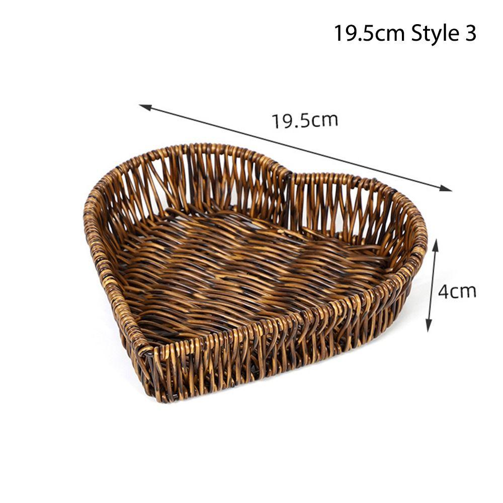 1 шт., плетеный поднос для хранения фруктов, овощей, тортов, круглая форма, пластиковая корзина из ротанговых нитей