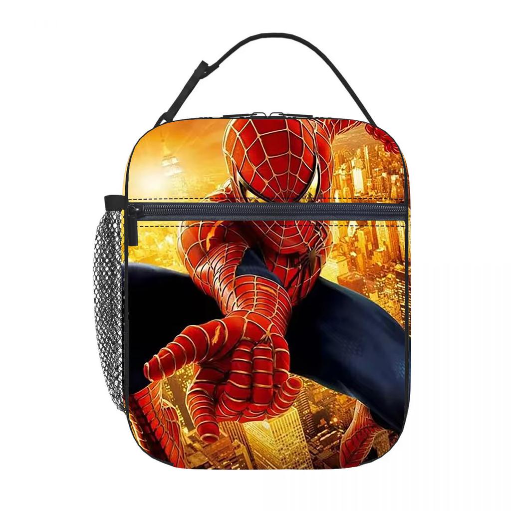 Marvel Spider-Man Cartoon Lunch Bag Insulated Tote Oxford Cloth Lunch Box Carrier New Portable