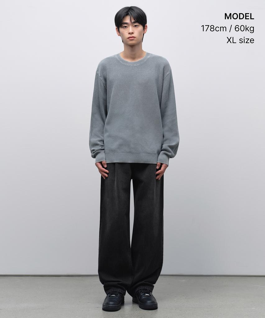 MUSINSA STANDARD Pigment Crew Neck Knit [Peacock Blue]
