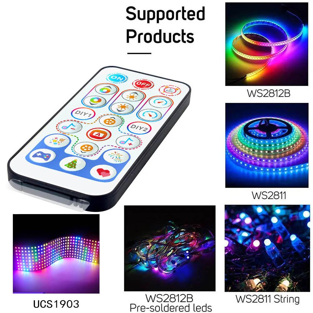 DIY 21-клавишный радиочастотный контроллер: RGB Бегущая лошадь Одна кнопка