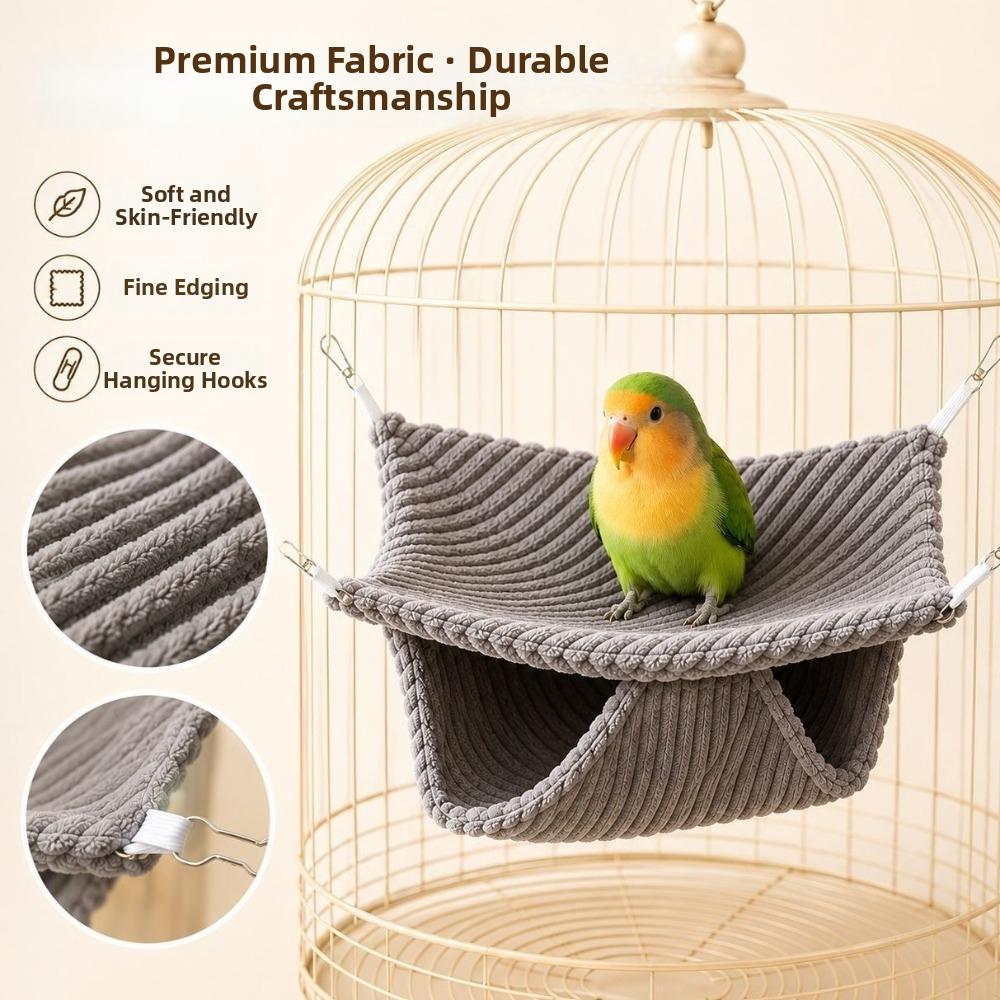 Thickened Double Layered Bird Hammock Warm Plush/Cooling Pet Sleeping Bag for Four Seasons