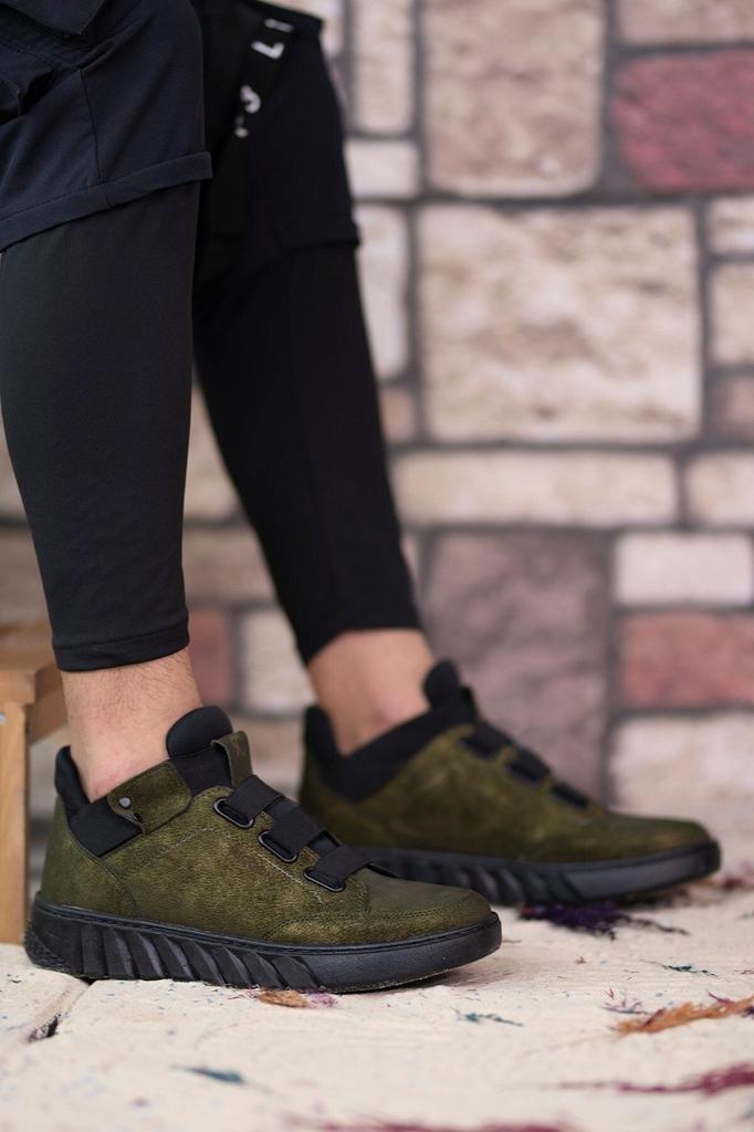 Men's Fashion Faux Leather Flat Heeled Booties Bootie Brown Black Unisex Sneaker Boots Shoes