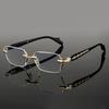 Fashion Harajuku Style Myopia Glasses 0~400 Men Women Anti Radiation Cutting Anti Blue Light Rimless Presbyopia Eyewear