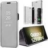 Rigid Protective Case for Samsung Galaxy S23 Ultra - E.F.CONNECTION - 360 Clear View Smart Case - Silver