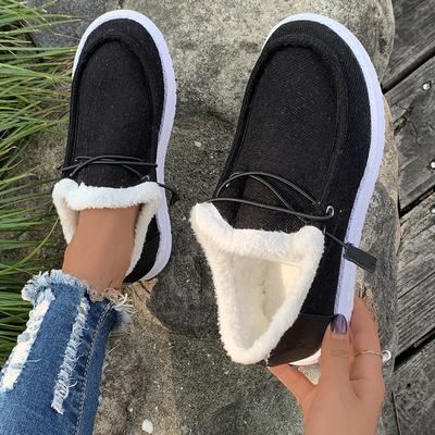 Женские сапоги из плюшевого парусинового полотна на плоской подошве, женские модные сапоги на осень-зиму, женские удобные повседневные туфли больших размеров Botas De Mujer