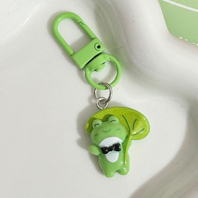 Cute Cartoon Green Frog Keychain Lovely Animal Keyring Handbag Pendant Charms Car Key Accessories For Girls Jewelry Gift