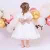 Baby Girls Princess Dress With Sequins Bow Baptism Gown 1-3 Years Old Winter