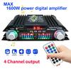1600W Peak Power HiFi Sound Amplifier Bluetooth Karaoke Player FM Radio Digital 4 Channel Audio Amplifier Support Remote Control