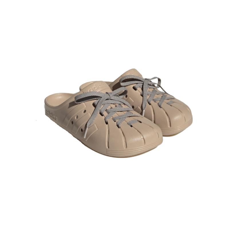 Adidas Adilette Clog Fashion Comfortable Composite Sole Silent Non-Slip Closed-Toe Slippers Unisex Footwear Brown IH4070