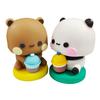 Cute Kawaii Bubu & Dudu Panda Bear Figure Cartoon Exciting Bear Miniatures Collectible Animal Toy Doll Ornament Home Derocation
