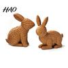 Tabletop Decorative Bunny 3D Printed Wicker?Look Figurine, Rattan Texture Rabbit Statue, Pastoral Style Statue Weather Resistant Ornament for Indoor