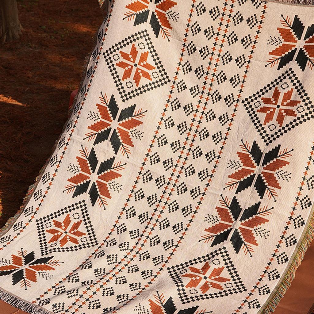 Плед для пикника с кисточками Bohemian для походов домой, гостиной