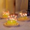 Artificial Tulip Flower Night Light INS Girl Heart Living Room Desktop Decoration DIY Bedside Lamp Christmas Birthday Gifts
