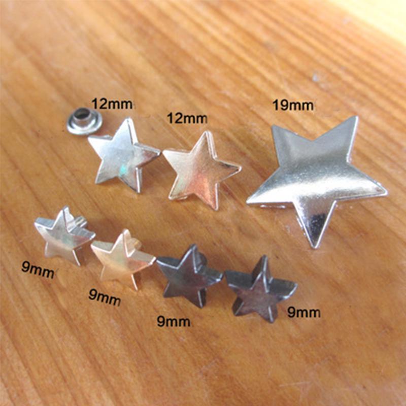 10Pcs Metal Stars Rivets for DIY Leather Crafts Clothing Hat Bag Shoes Belt Decoration Garment Rivets Studs Sewing Accessories