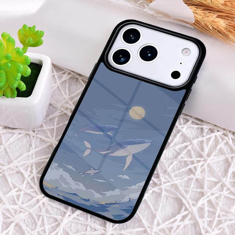 Ударопрочный чехол для телефона с рисунком кита, рыбы, волны, моря для iPhone 17 Air 16e 15 11 12 14 13 Pro Max Чехол Coque
