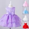 Детское платье с бантом для девочек, торжественное платье принцессы, праздничное платье подружки невесты