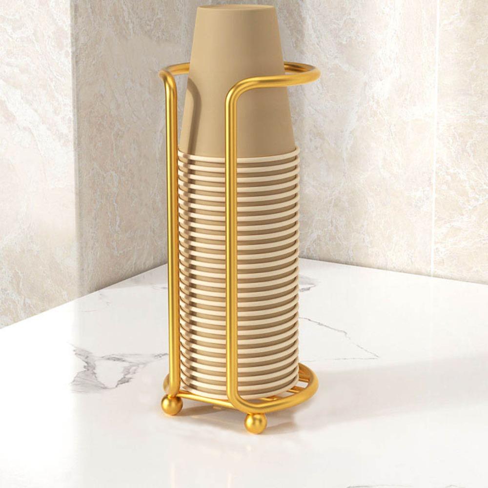 Large Capacity Cup Storage Shelf Metal Cup Storage Rack Organizier Kitchen Paper Cup Holder