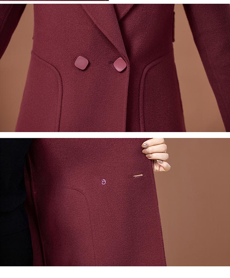 Женское приталенное двустороннее кашемировое пальто - Коллекция высокого класса Зима 2025 для женщин среднего возраста