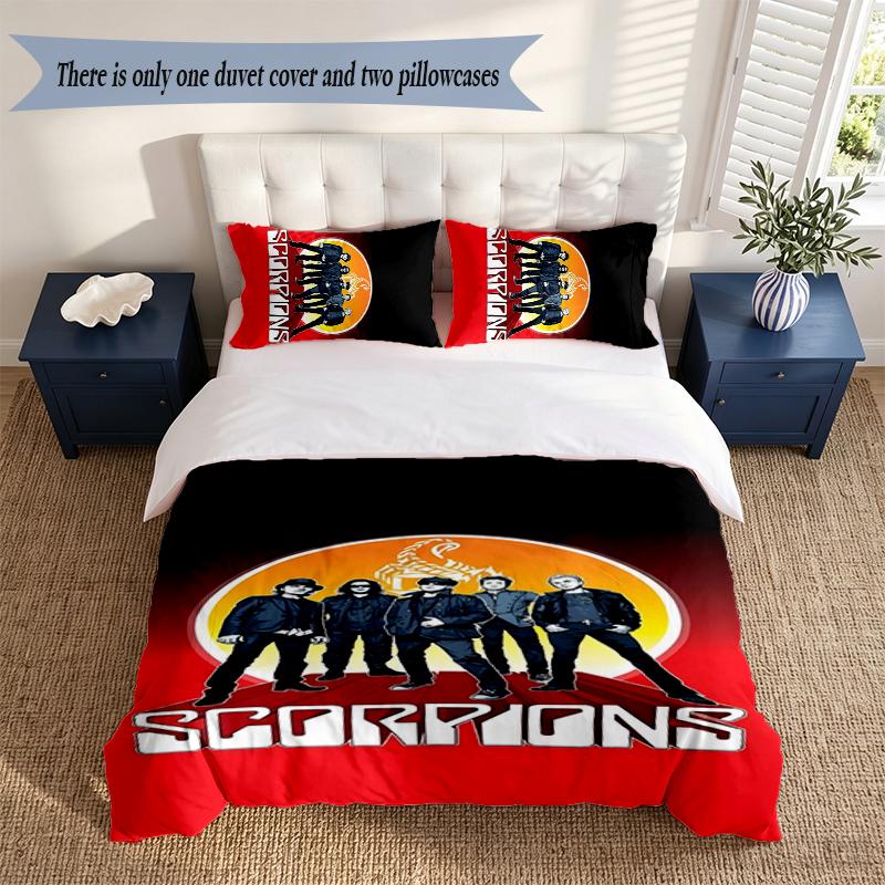 Scorpion 3‑Piece Bedding Set Soft Microfiber Duvet Cover Pillowcases Comfortable Bed Linen for Bedroom Decoration