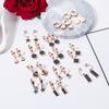 Rose Gold Geometric Titanium Steel Earrings for Women - Stylish, Simple Designs